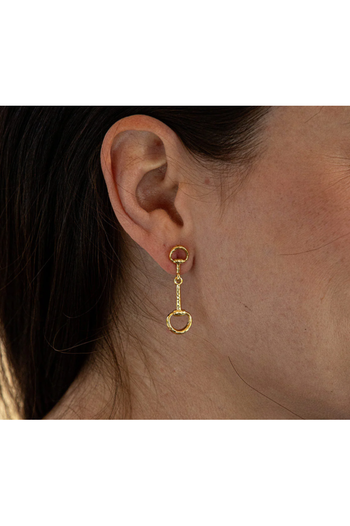 Equestrian Snaffle Bit Earrings - Gold
