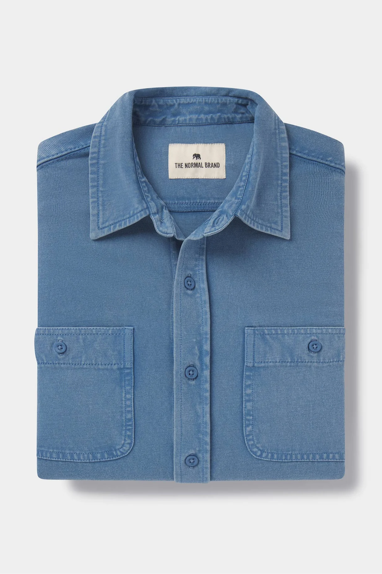 Lennox Jersey Button Up - Slate Blue
