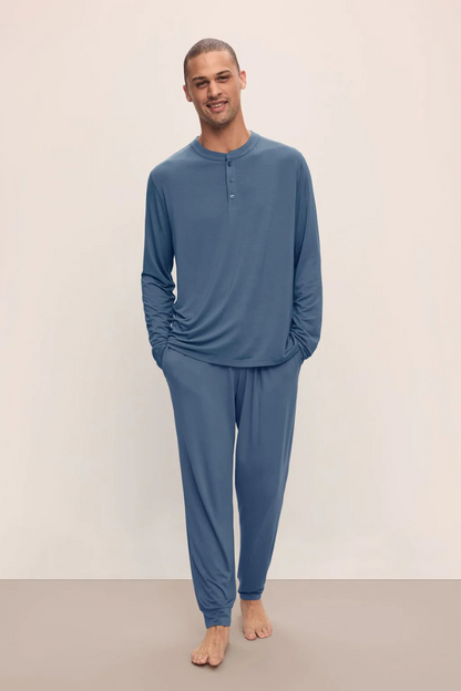 Henry TENCEL™ Modal Long PJ Set | Coastal Blue