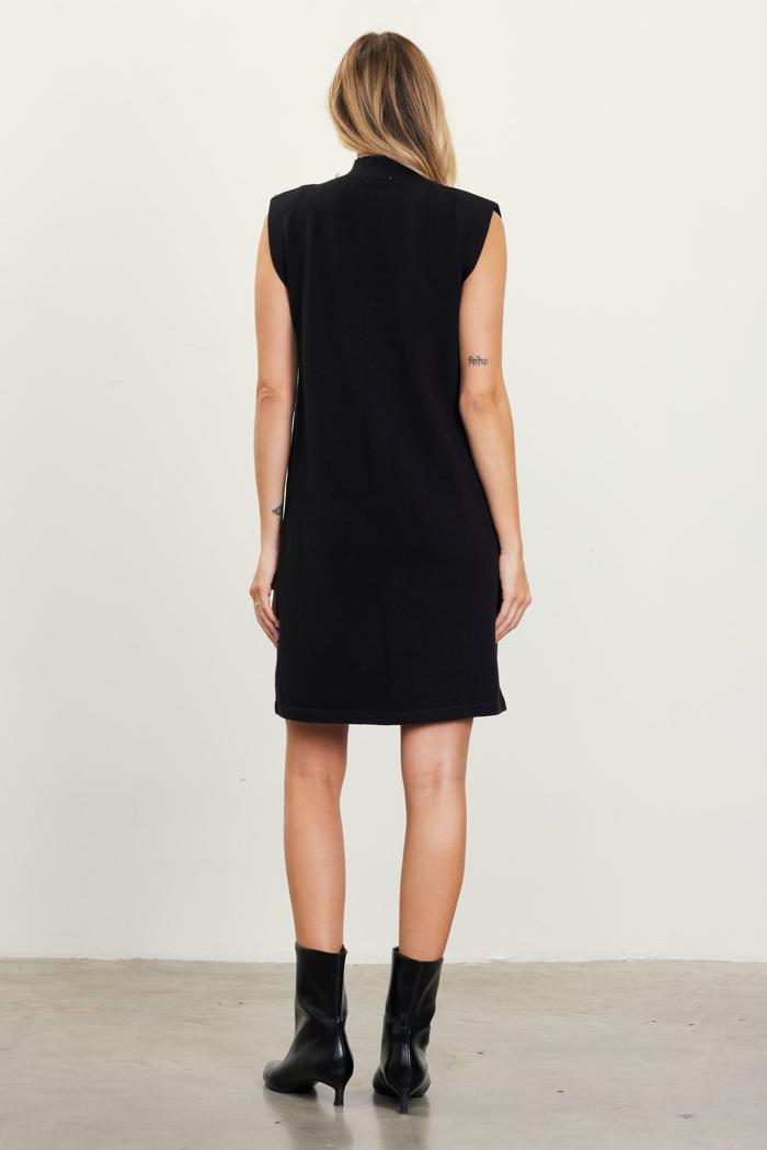 Mock Neck Sleeveless Knit Dress