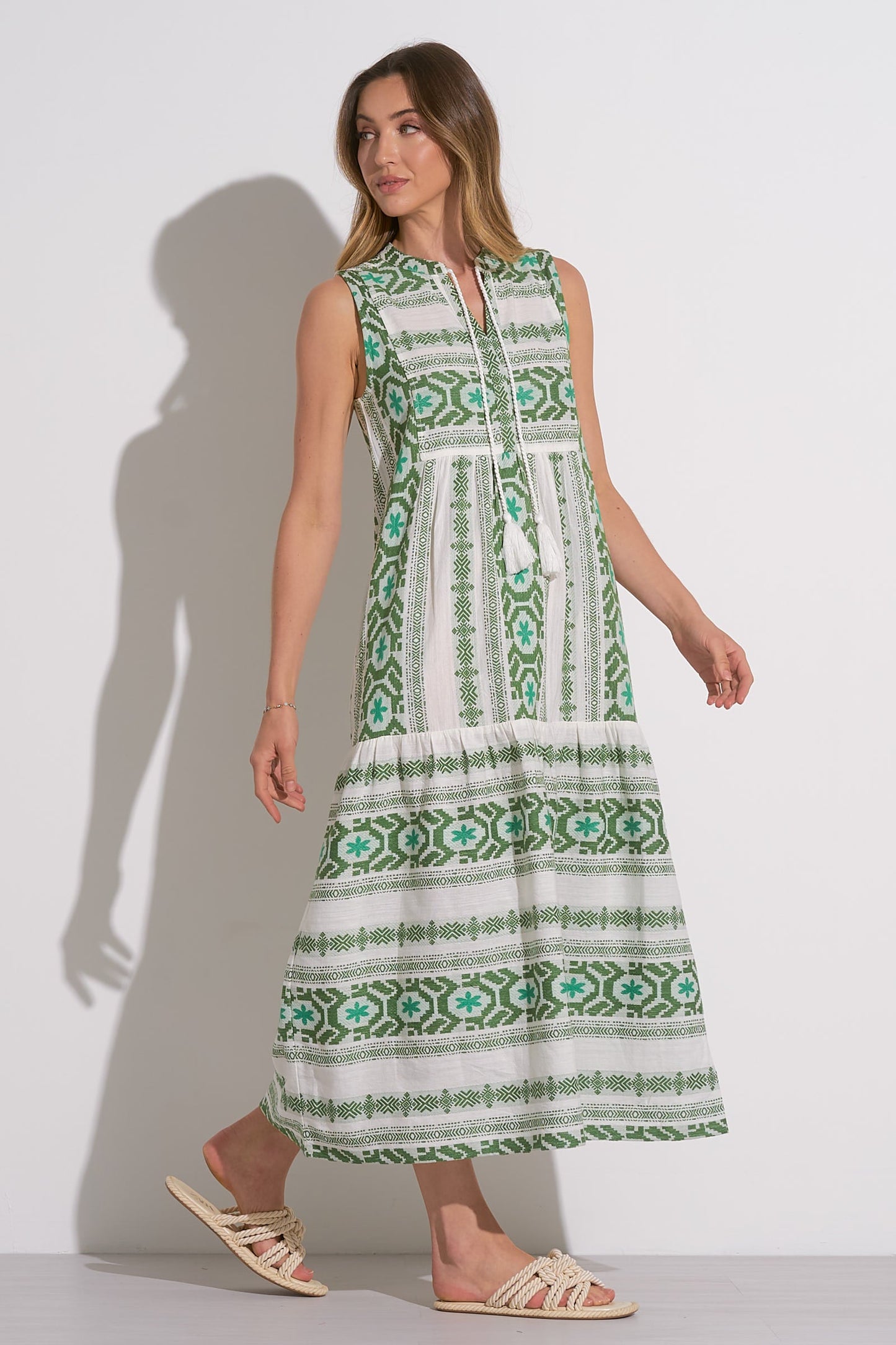 Maxi Sleeveless V Neck Dress