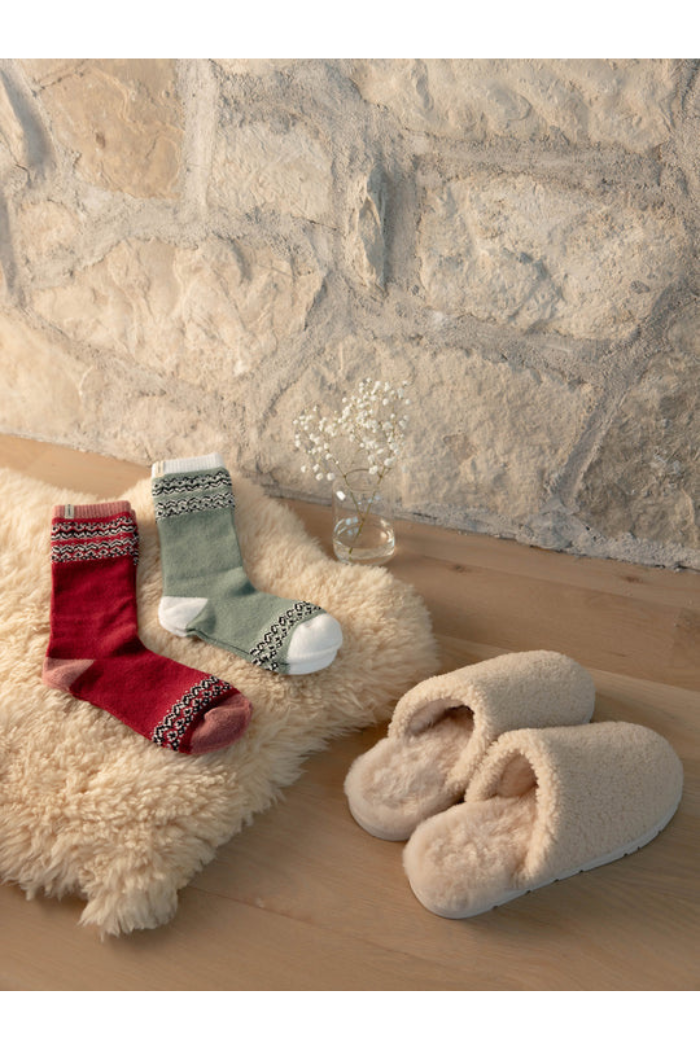 The Fair Isle Plush Lounge Sock
