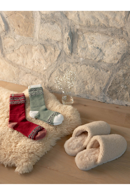 The Fair Isle Plush Lounge Sock