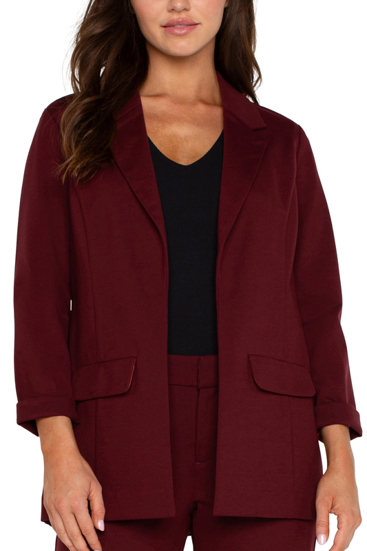 Boyfriend Blazer With Princess Darts - Bordeaux