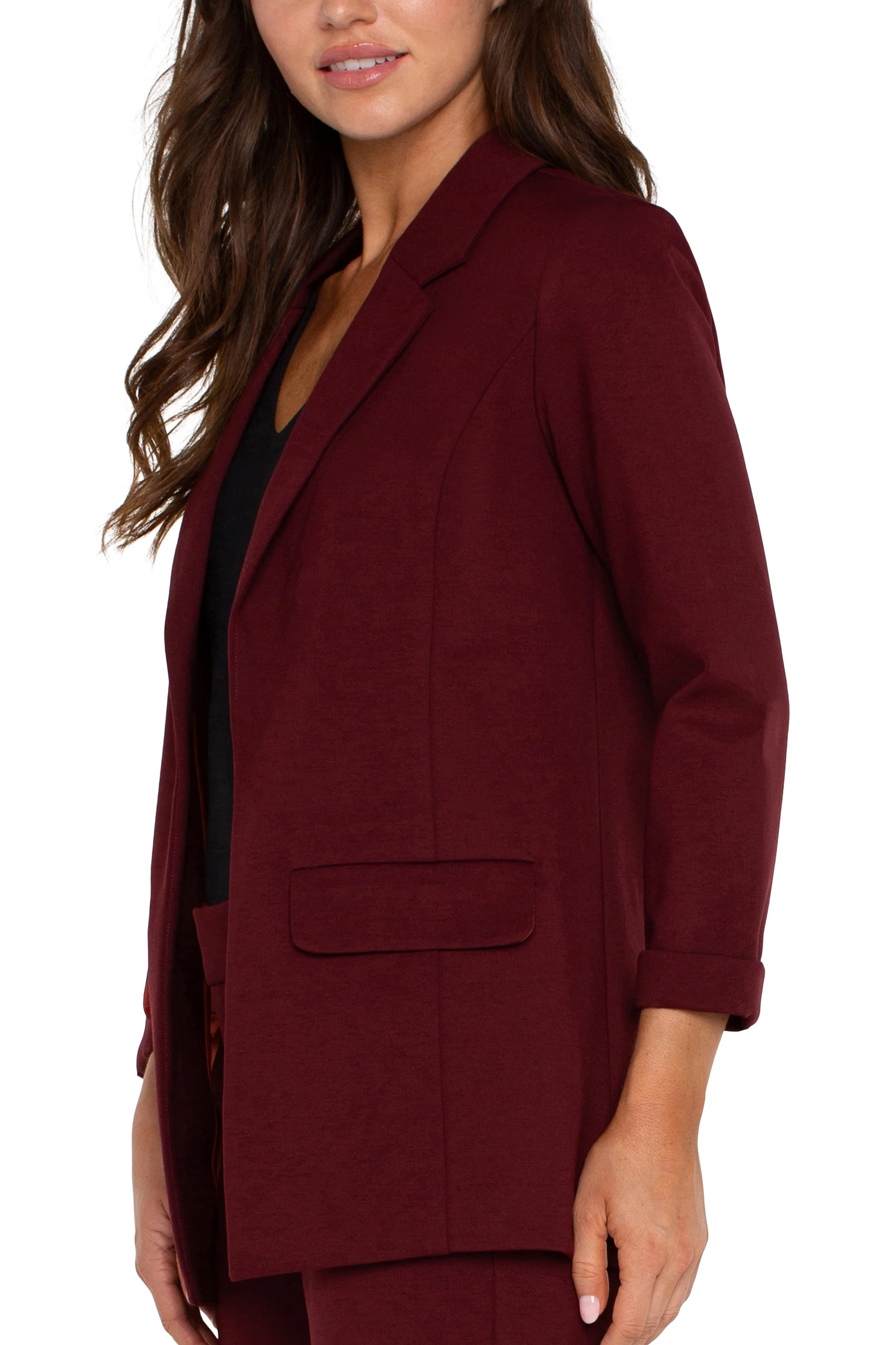 Boyfriend Blazer With Princess Darts - Bordeaux