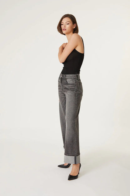 Tribecca Wide Cuff Jean - Black Diamond