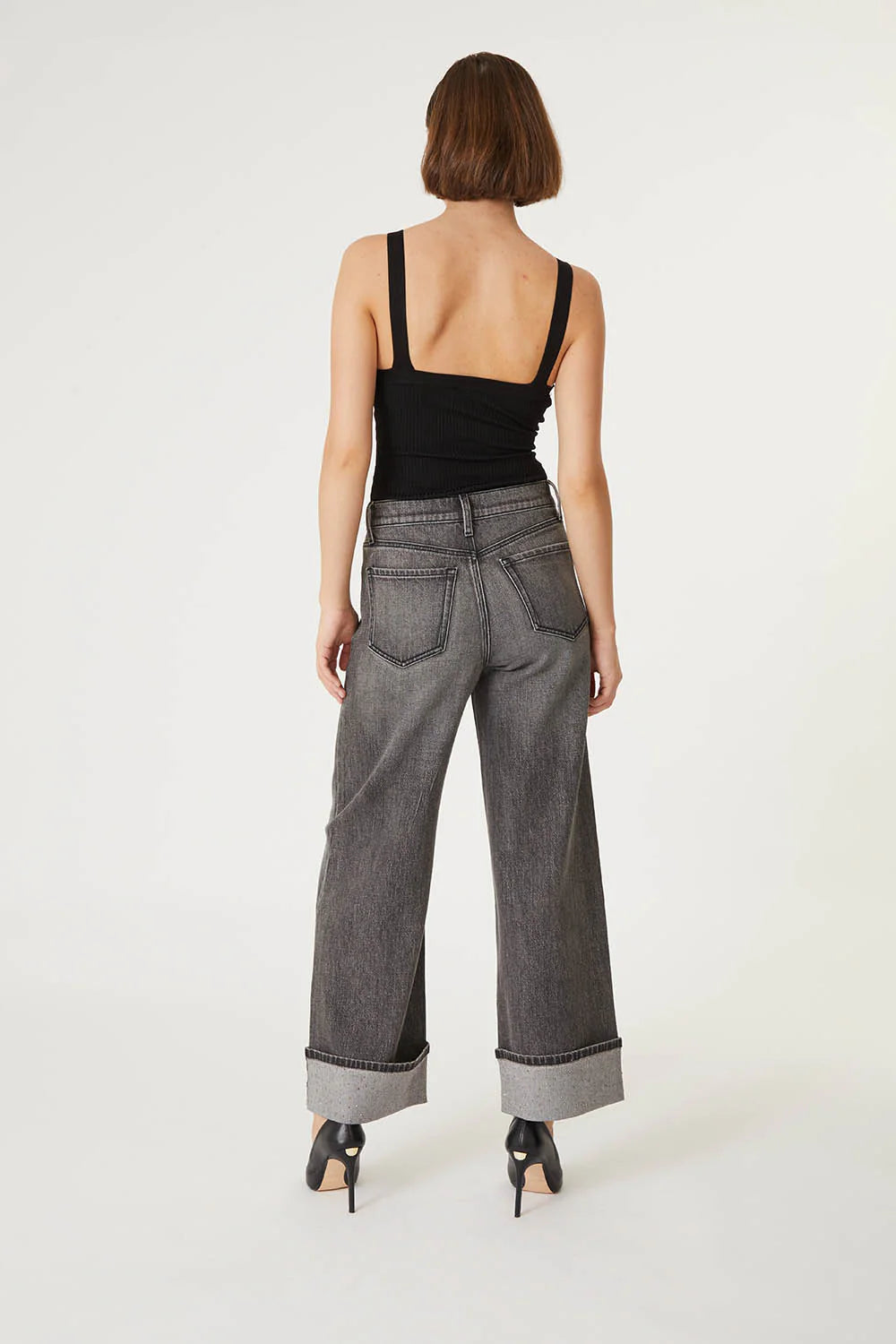 Tribecca Wide Cuff Jean - Black Diamond
