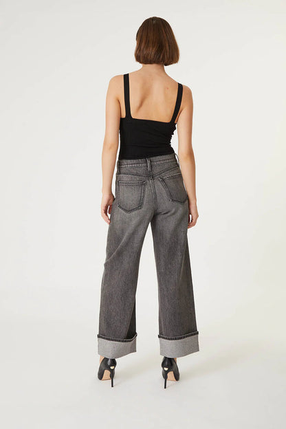 Tribecca Wide Cuff Jean - Black Diamond