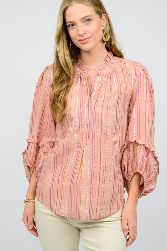 Metallic Stripe Top
