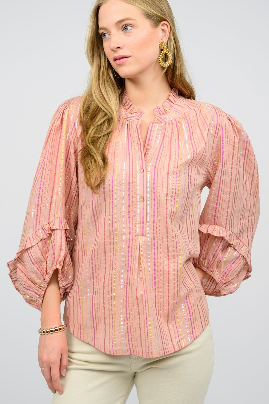 Metallic Stripe Top