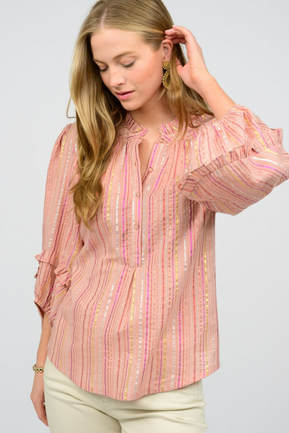 Metallic Stripe Top