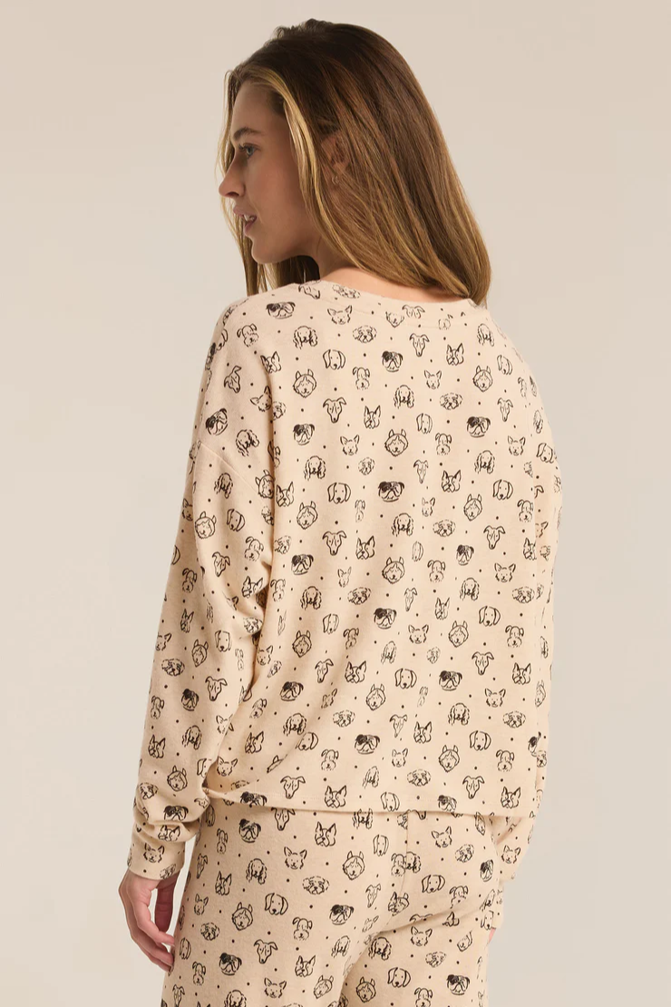 Pup Brushed Knit Top
