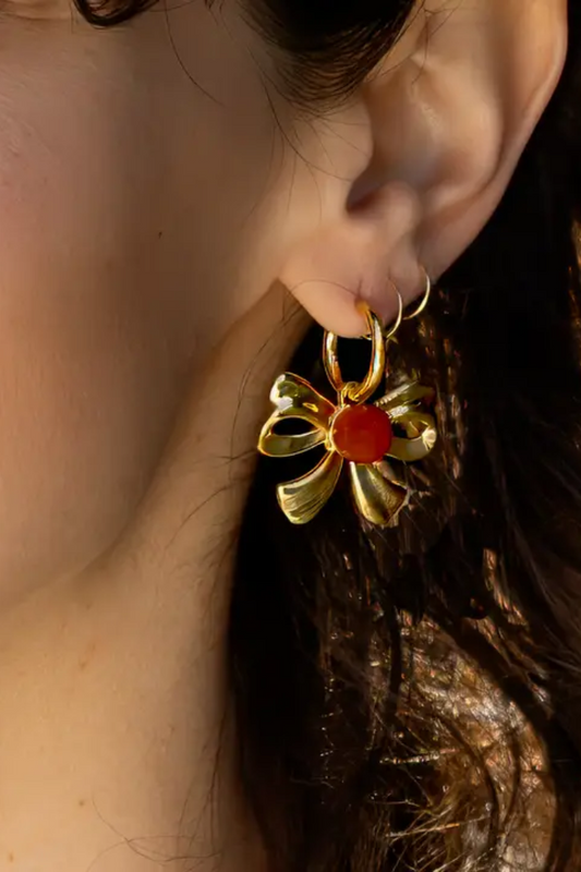 Knotty Hoops 18K Gold Plated Bow