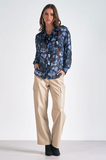 L/s Floral Sheer