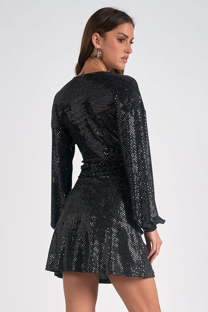 Sequin Wrap Dress