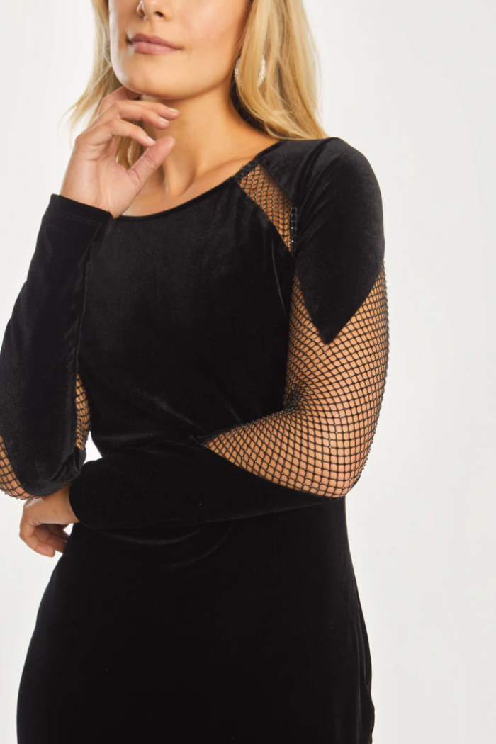 Jana Black Mesh Paneled Dress