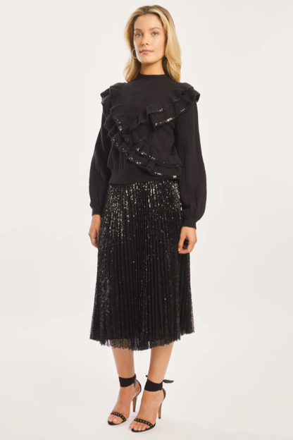 Kailey Black Sequin Skirt