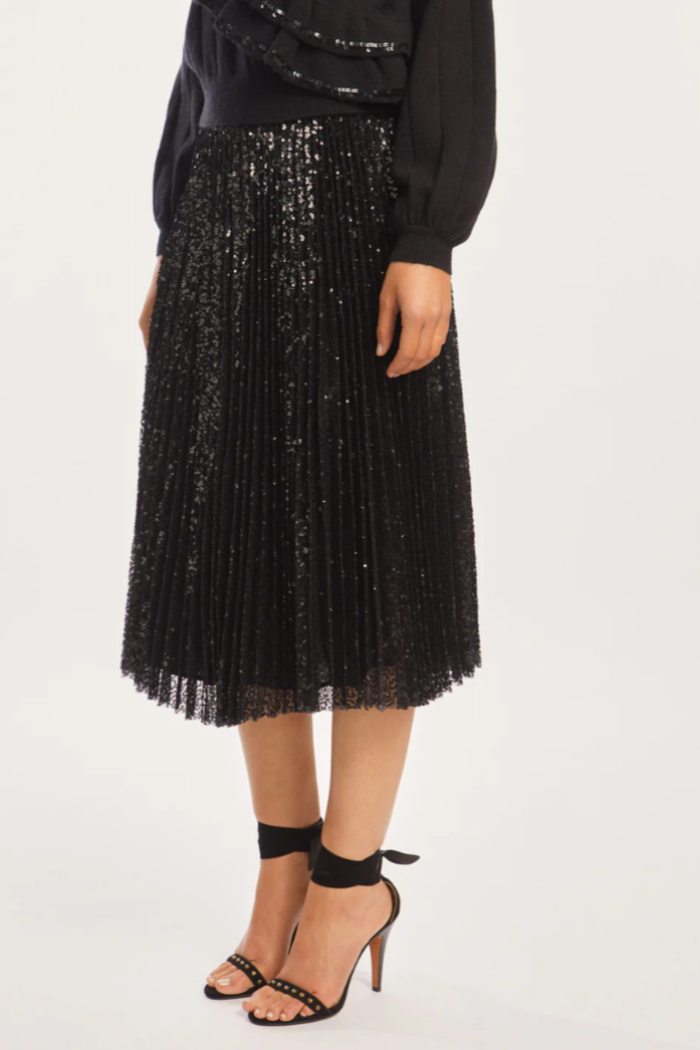 Kailey Black Sequin Skirt