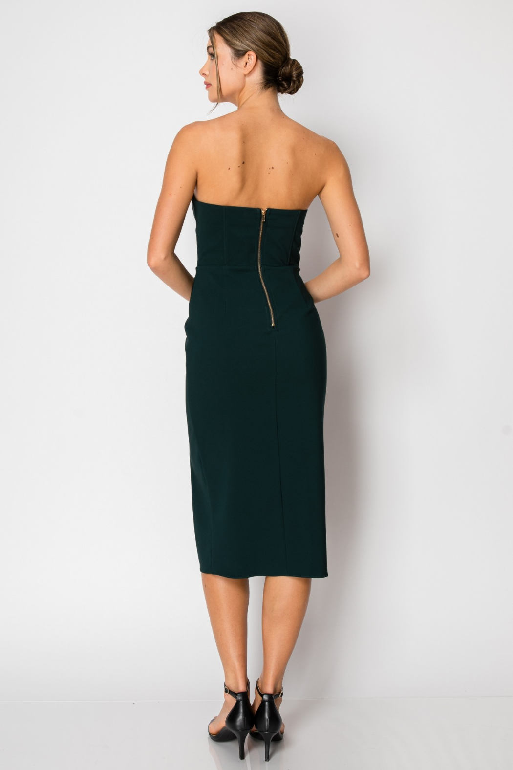 Strapless Corset Midi Dress