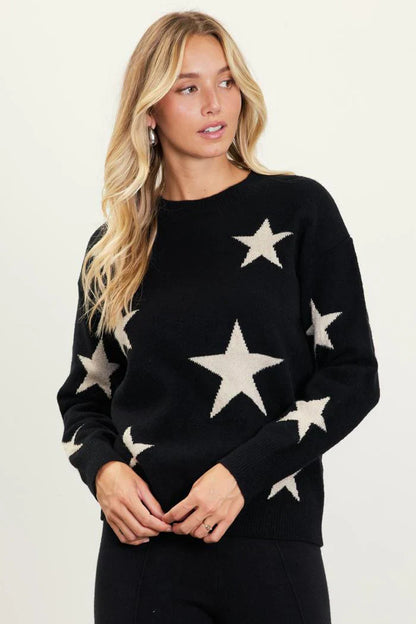 Lurex Star Pattern Sweater
