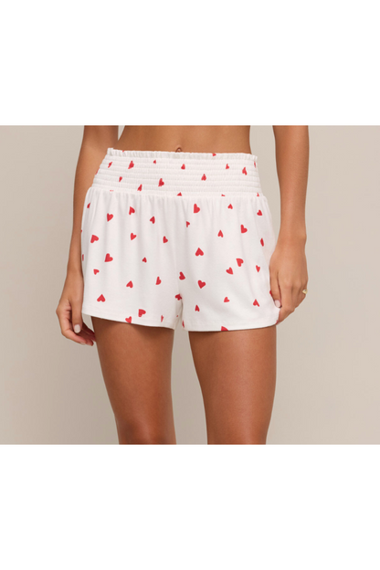 CLASSIC HEART PAJAMA SET(LS TOP/SHORTS)