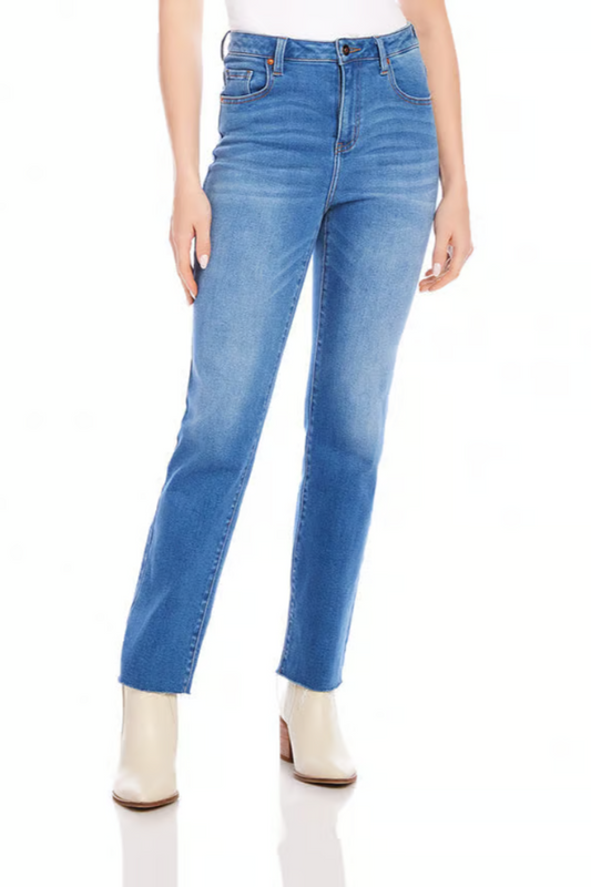 Raw Hem Straight Jean- Denim