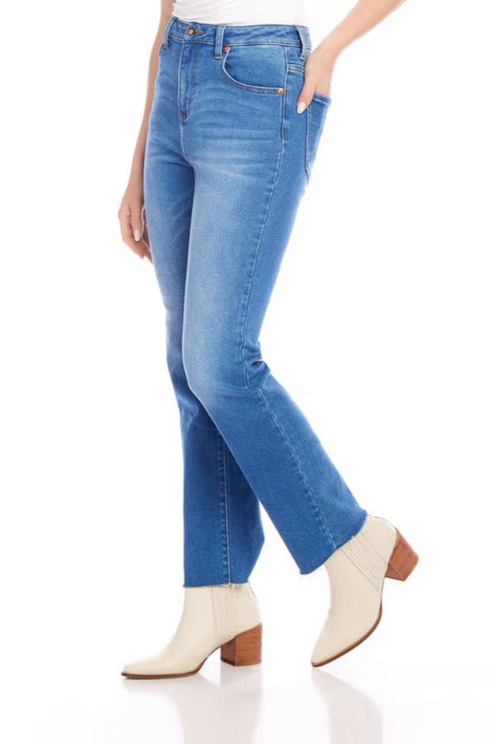 Raw Hem Straight Jean- Denim