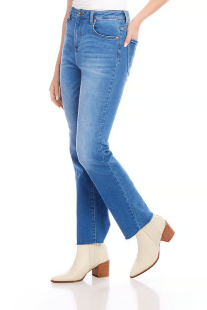 Raw Hem Straight Jean- Denim