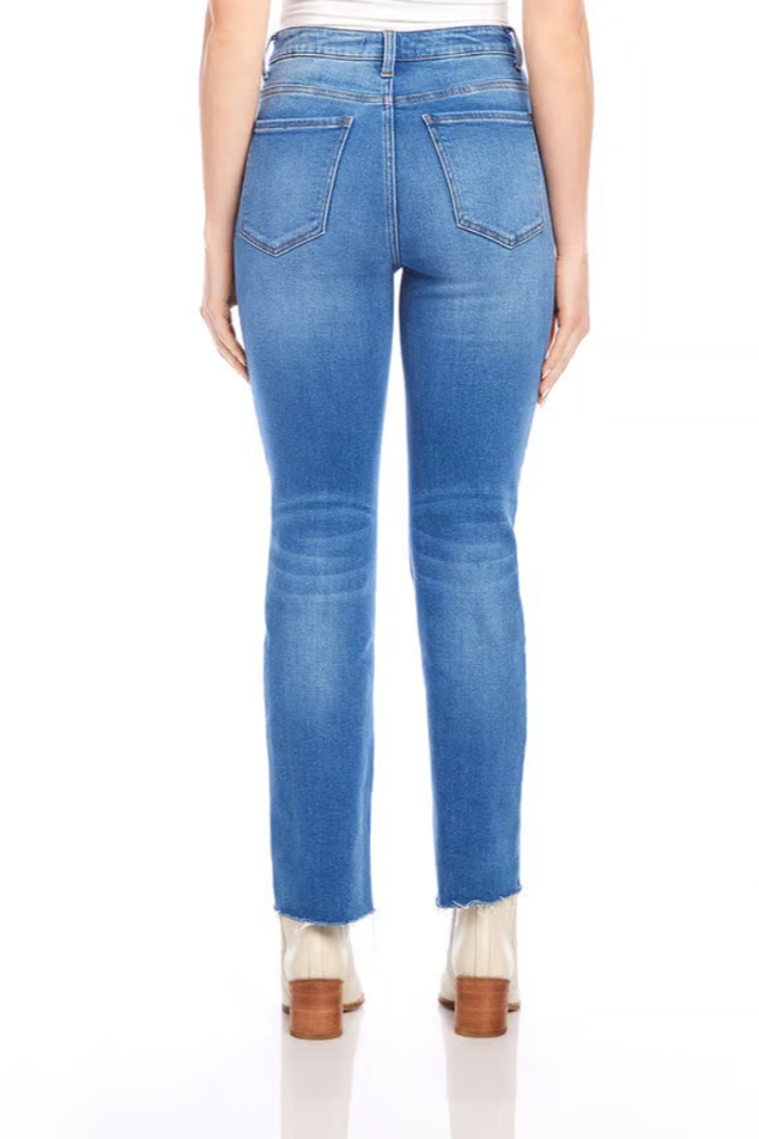 Raw Hem Straight Jean- Denim