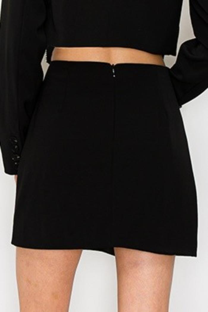Rhinestone Bow Mini Skirt