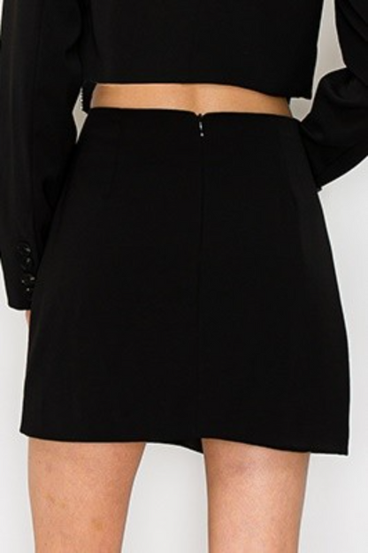 Rhinestone Bow Mini Skirt