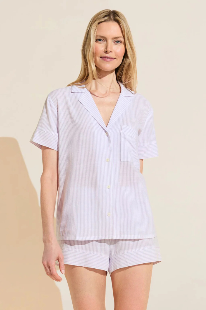Nautico Shortie Sleep Set White / Lavender