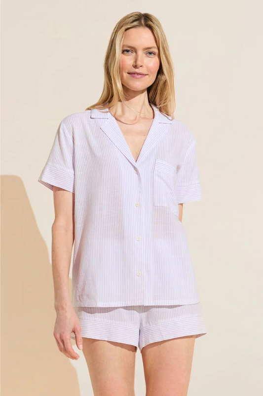 Nautico Shortie Sleep Set White / Lavender