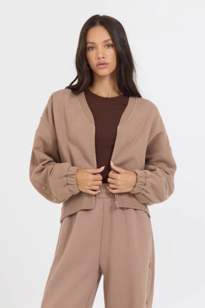 Snap Sleeve Zip Up
