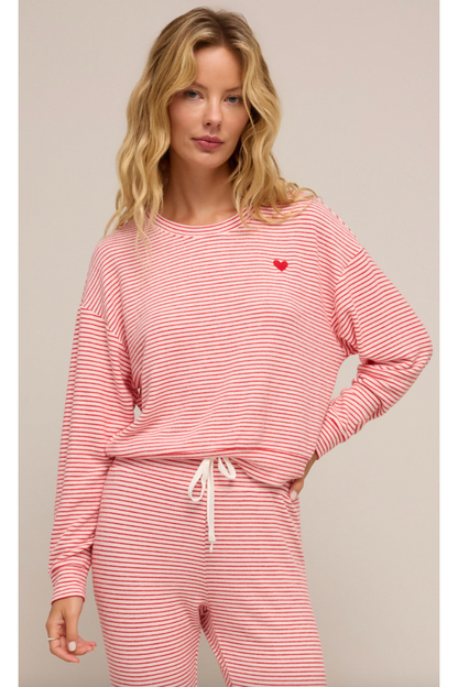 STRIPE PANT W/LS TOP