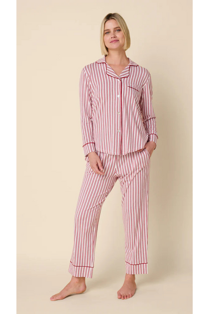 Holiday Stripe Pima Knit Long-Sleeved Pajama