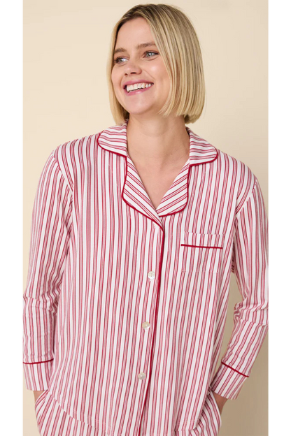 Holiday Stripe Pima Knit Long-Sleeved Pajama
