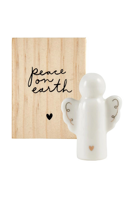 Ceramic Angel in a Pine Wood Box