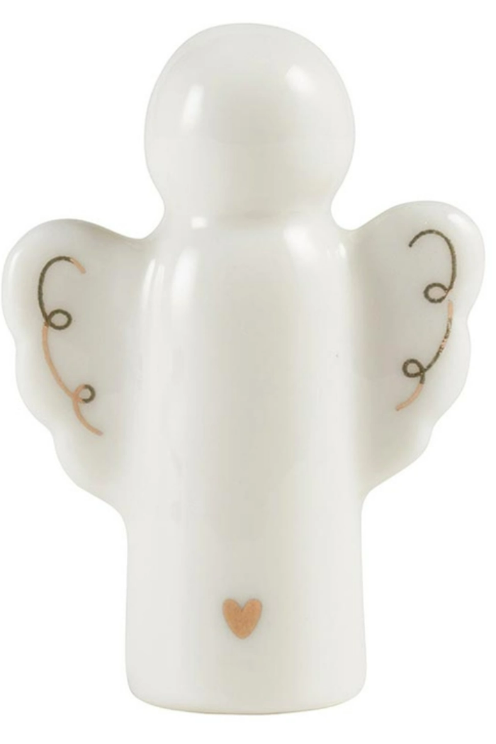 Ceramic Angel in a Pine Wood Box