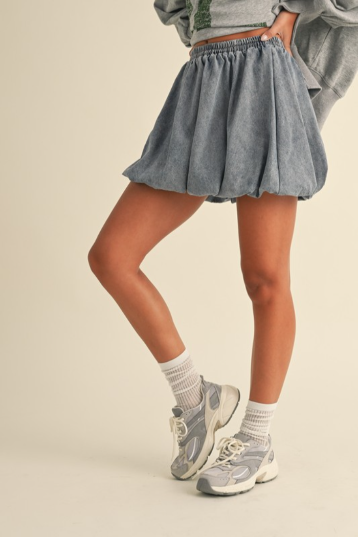 Balloon Denim Mini Skirt