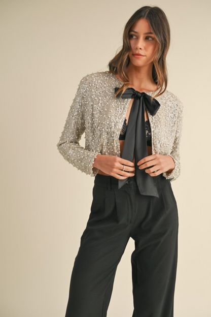 Pearl/Sequin Bow Jacket