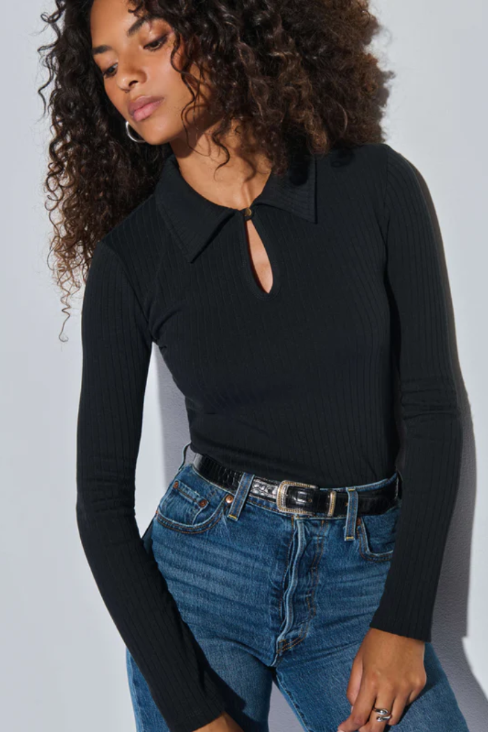 Coco Keyhold Top- Jet Black