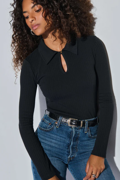 Coco Keyhold Top- Jet Black
