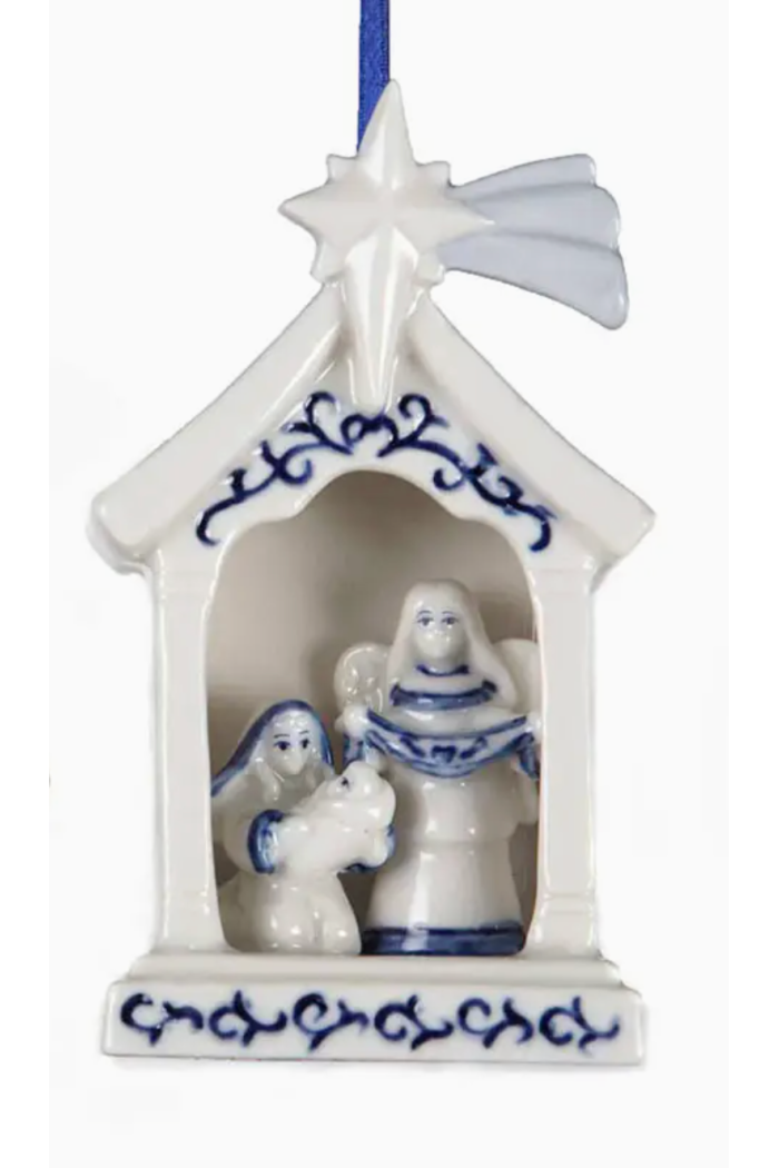 Delft Blue Holy Famly Ornament