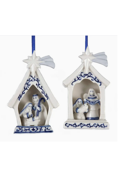 Delft Blue Holy Famly Ornament