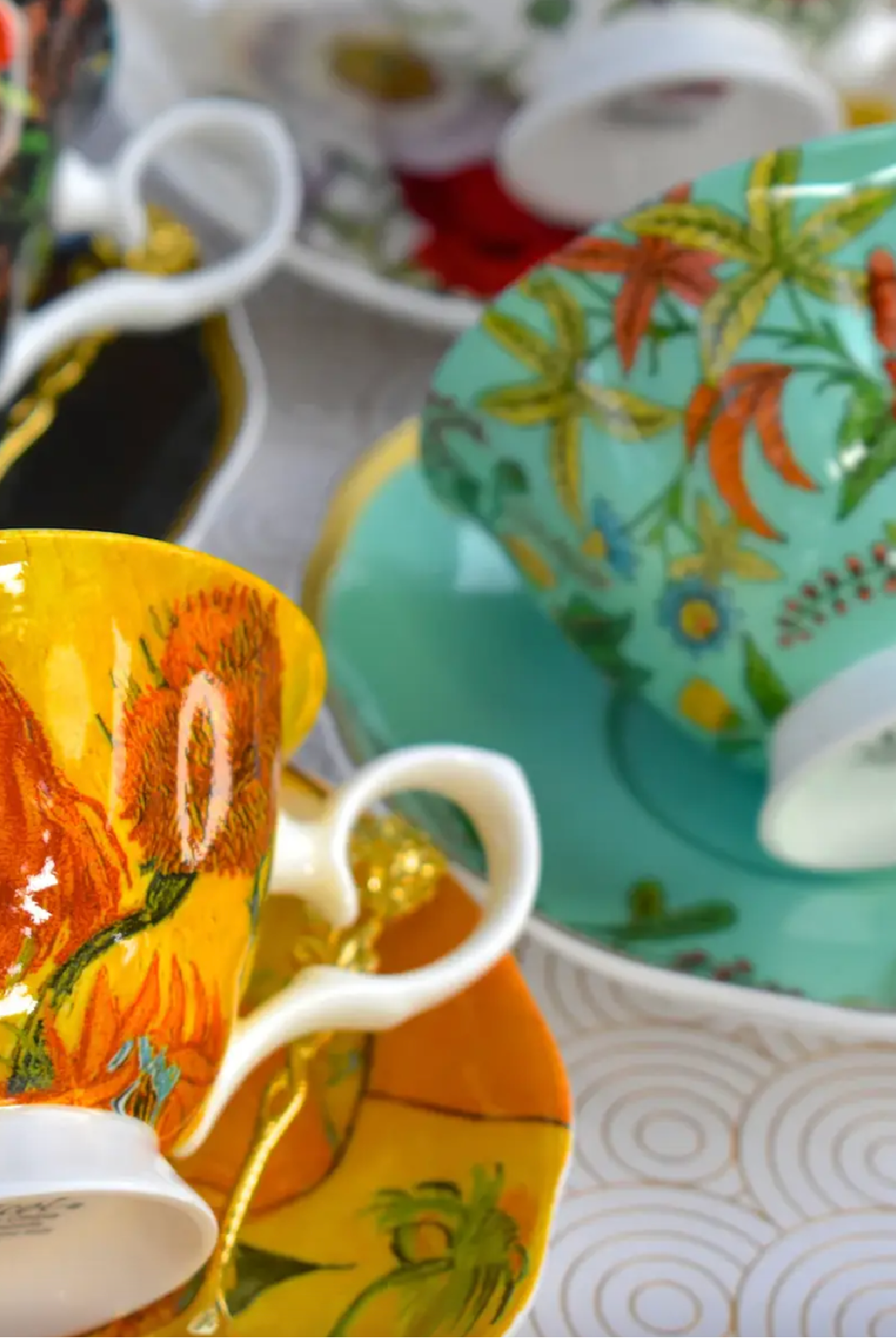 Fiesta Mismatched Teacup & Saucer