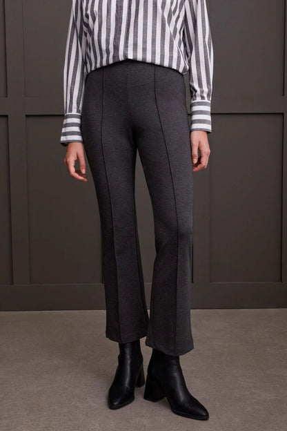 Signature Ponte Pull On Pant 28"- Heather Charcoal
