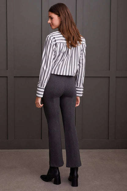 Signature Ponte Pull On Pant 28"- Heather Charcoal