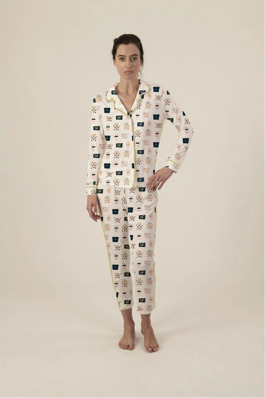 Love Present  long narrow Christmas Pajama Bamboo  Pajama Set