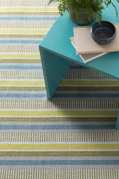 Annie Selke Always Greener Blue/Green Handwoven Indoor 2.5x8 Runner
